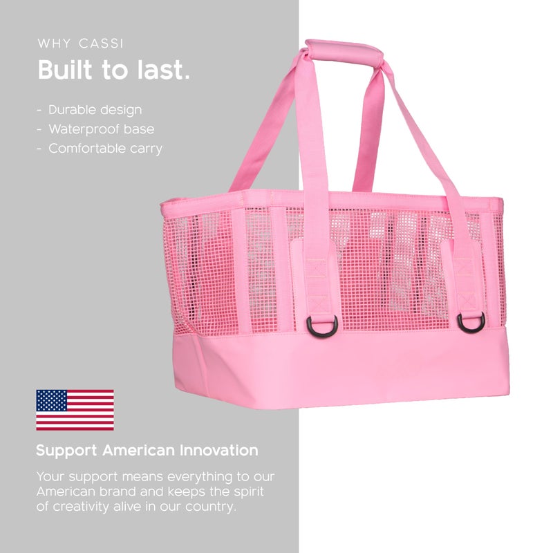 MISSION Boat Gear CASSI Boat Bag, Waterproof Bottom Mesh Beach Bag, Heavy-Duty Outdoor Tote for Boat, Beach, Grocery, Travel & Pool, Premium Marine Gear Carryall (50 Liter, RosÃ©) - Image 4
