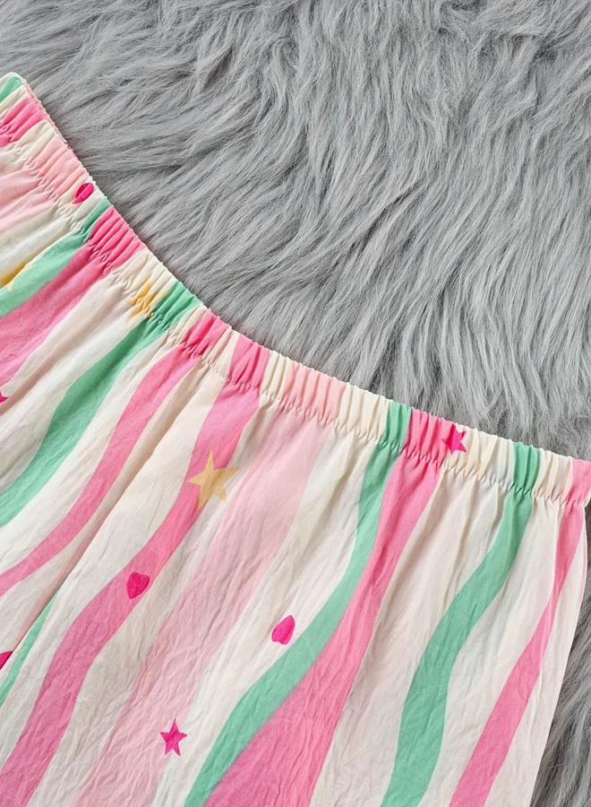 Take Two  Pink Striped Shirt and Shorts Pyjama Set for Women | Best Price UAE