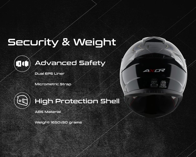 Axor Saber ISI ECE and DOT Certified Gloss Finish Full Face Helmet for Men with Pinlock Fitted Clear Visor -Nardo Grey-M - Image 5