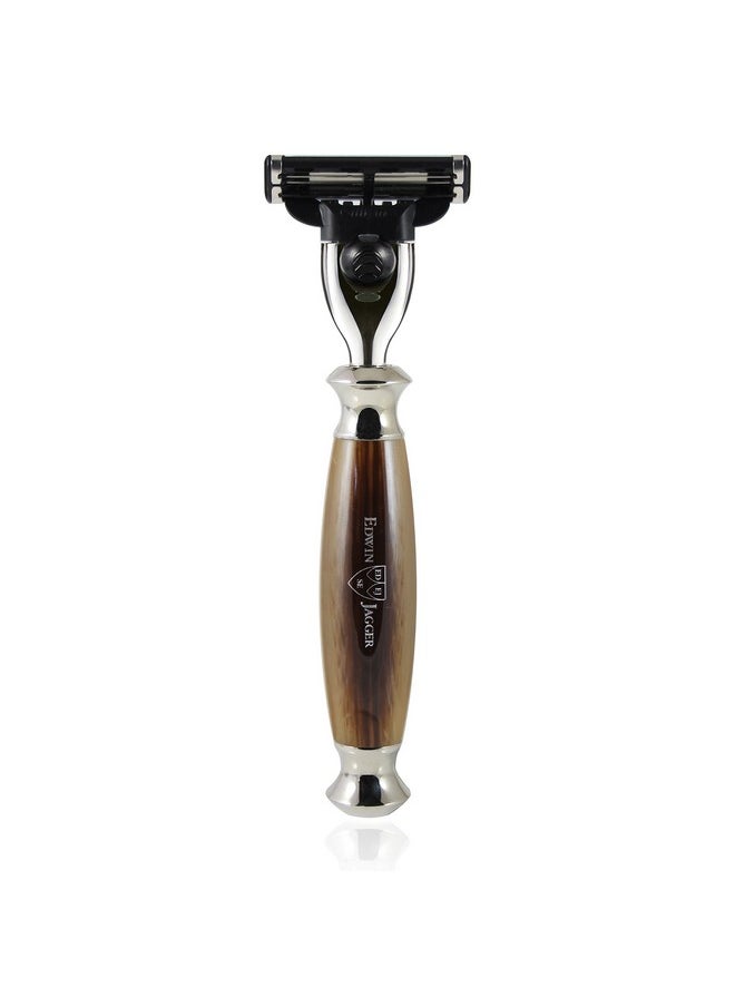 Edwin Jagger Dwin Jagger 4Pc Imitation Horn Shaving Set For Mach3 Blades Light Horn  - Image 3