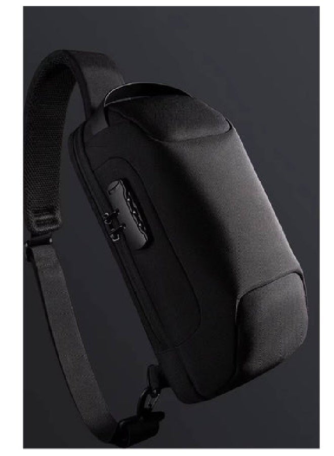 BANGE 22085 CrossBody bag Multifunctional Waterproof Sling Bag with USB Charging - Black - Image 3
