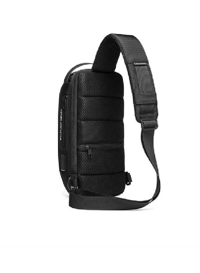 BANGE 22085 CrossBody bag Multifunctional Waterproof Sling Bag with USB Charging - Black - Image 1