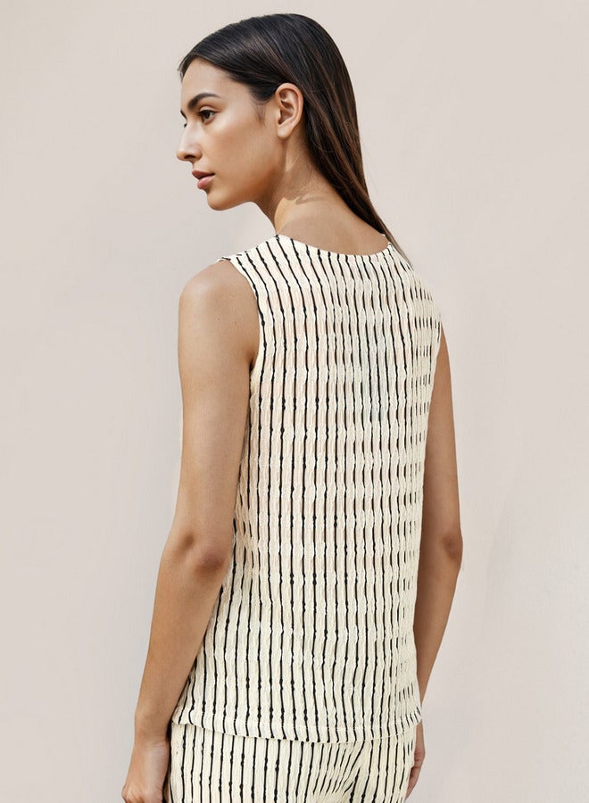 تواكستريمز بلوزة بدون أكمام بنسيج - Image 3