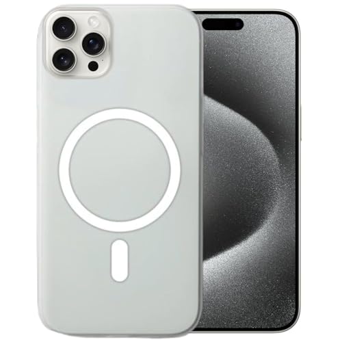 MAGICHUB Luxury Paper Thin Back Case Cover for iPhone 16 Pro | Matte Finish | Compatible with magsafe | (White) - Image 1