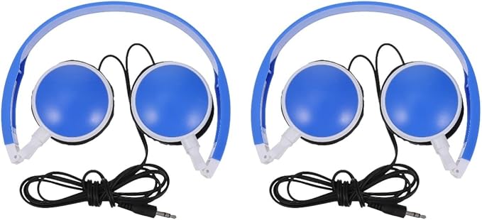 Foldable Stereo Headphones With Volume Limiter Lightweight For Kids School Travel Blue 14 3X17CM - Image 1