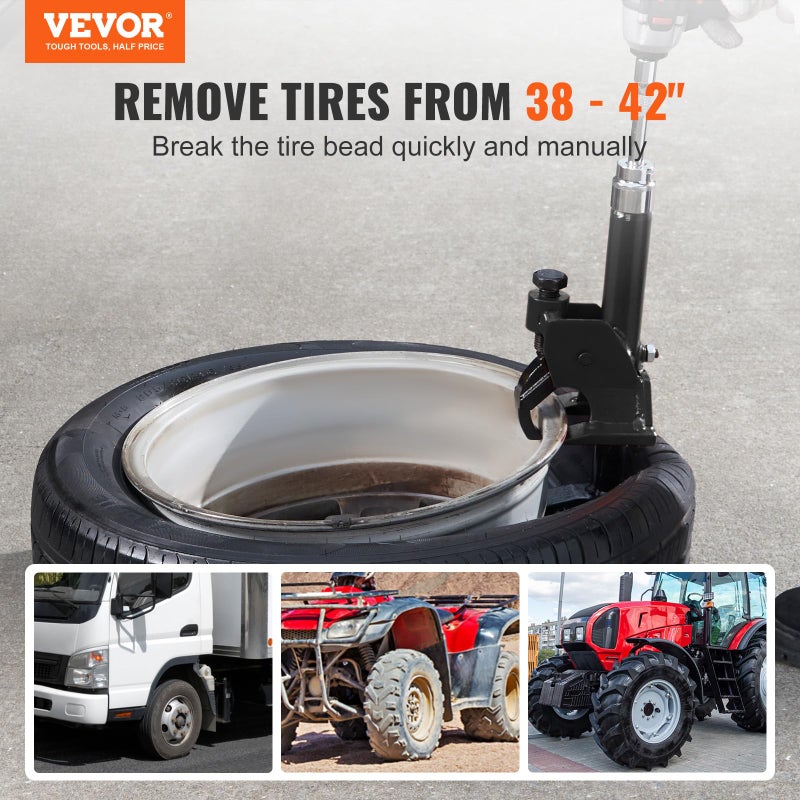 VEVOR Manual Tire Bead Breaker, 38"-42" Tires Changer Tool, Heavy-Duty Bead Breaking, Easy-Operated Tire Repair Tool for ATVs/UTVs, Tractors, Trucks, Cars, Heavy Duty Tires - Image 2