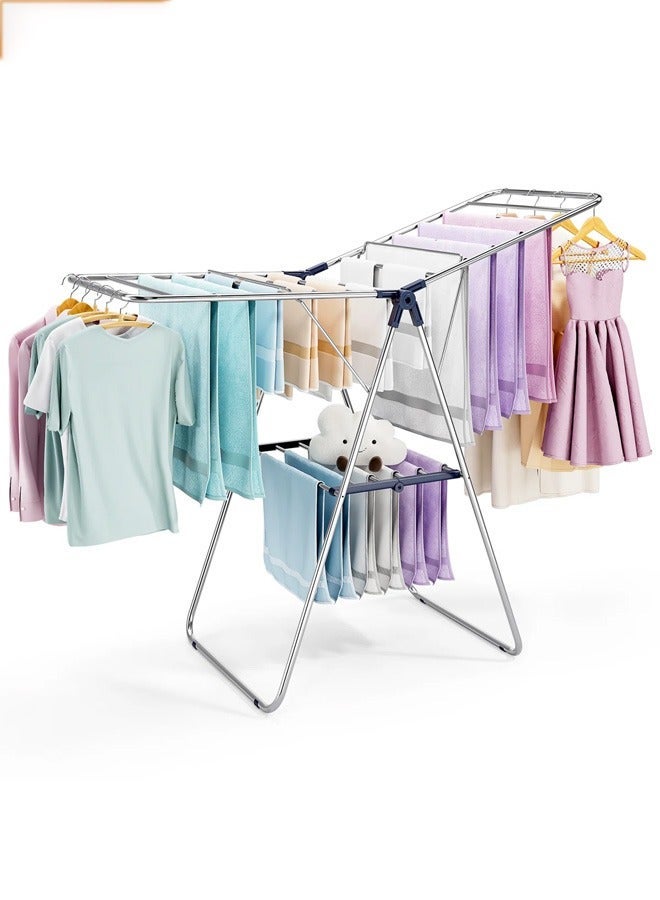 Taimi Clothes Drying Rack, Drying Rack Clothing with Height-Adjustable, Foldable Laundry Drying Rack - Image 2