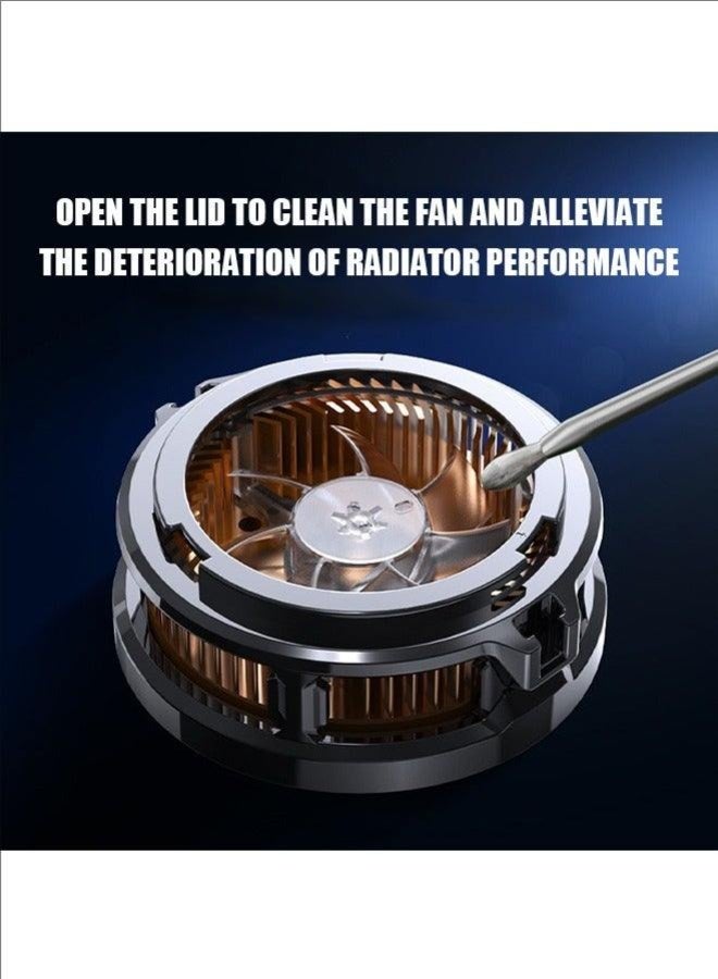 Memo Magnetic Phone Cooler, Portable Phone Cooling Fan, Universal Phone Fan Cellphone Radiator for Tiktok Live Streaming ect (Black+Orange) - Image 3