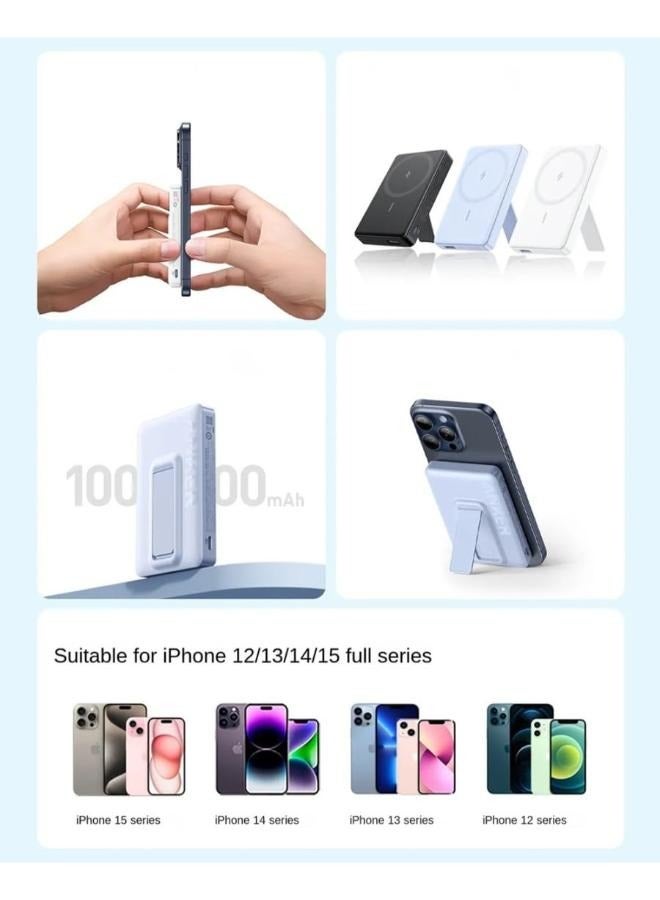 بنك طاقة لاسلكي مغناطيسي مع حامل، يدعم الشحن السريع 20 واط مع USB-C، A1652H11 متوافق مع ماغسيف - Image 5