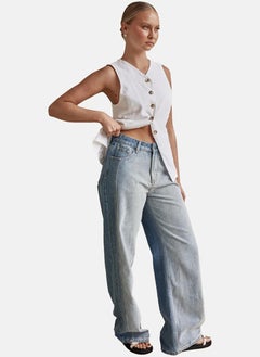 يونيكي Blue Straight Fit Clean Look Mid-Rise Jeans  - Image 2