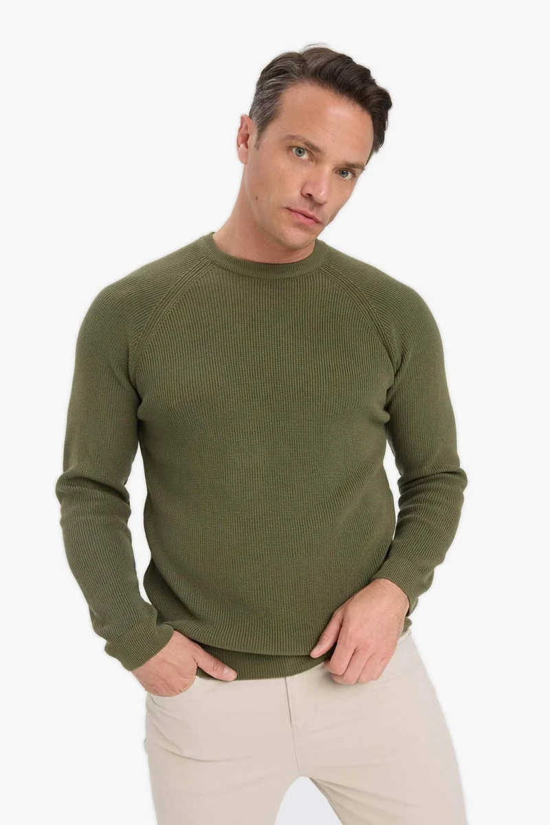 ديفاكتو Standard Fit Crew Neck Knitwear Pullover