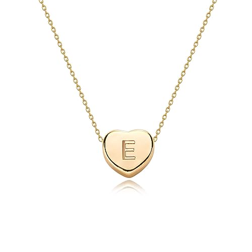 Fettero Tiny Gold Initial Heart Necklace-14K Gold Plated Handmade Dainty Personalized Letter Heart Choker Necklace For Women Necklace Jewelry - Image 1