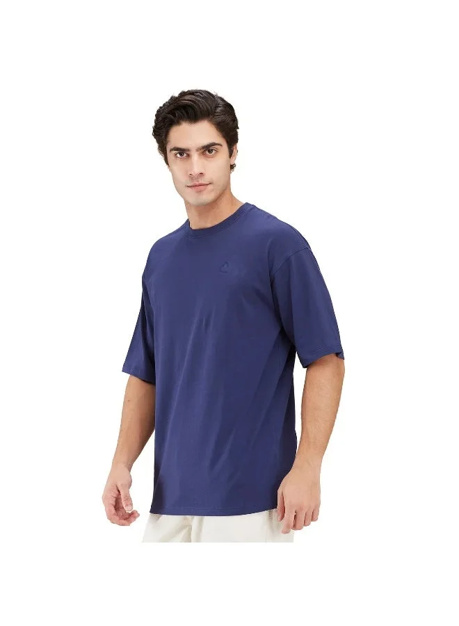 بيينغ هيومان Mens Navy Round Neck Short Sleeve T-Shirt