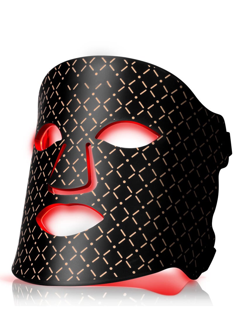 LED Light Therapy Mask, Flexible Silicone 4 Colors Lights Wavelengths for Smooths Full Face Fine Lines and Wrinkles, Firms Skin, Prevents Acne Flare-Ups, Reduces Redness Irritation - Image 1