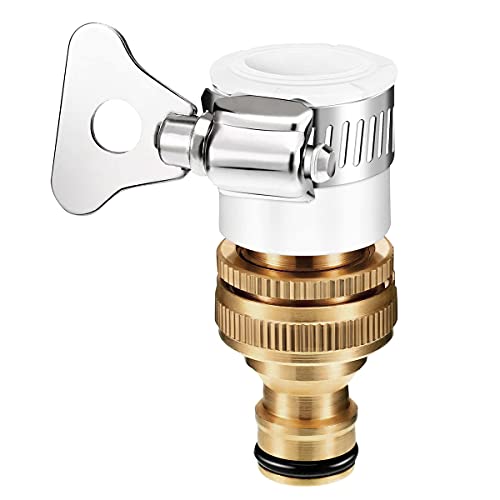 Optifit® 2 in 1 Set Universal Tap Connector, Tap Connector Brass Adapter Quick Release Coupling, Pipe Connector for Tap 3/4 and 1/2 inch, Universal Faucet Adapter for Garden Hose Pipe Fitting - Image 1