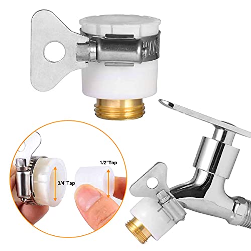 Optifit® 2 in 1 Set Universal Tap Connector, Tap Connector Brass Adapter Quick Release Coupling, Pipe Connector for Tap 3/4 and 1/2 inch, Universal Faucet Adapter for Garden Hose Pipe Fitting - Image 3