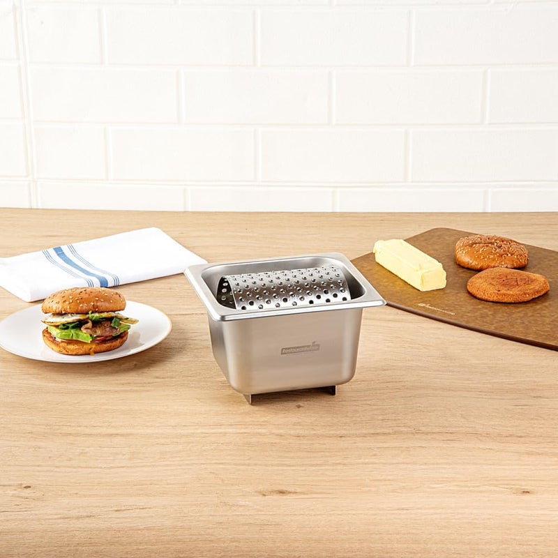 Restaurantware مطحنة زبدة مطبخ مت لوكس 1 عجلة زبدة متينة لنشر الزبدة بالتساوي قاع مرتفع من الفولاذ المقاوم للصدأ لمقلاة الزبدة أو الصلصات أو الزيت - Image 4