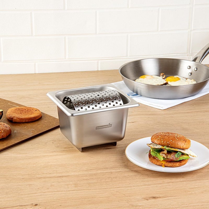 Restaurantware مطحنة زبدة مطبخ مت لوكس 1 عجلة زبدة متينة لنشر الزبدة بالتساوي قاع مرتفع من الفولاذ المقاوم للصدأ لمقلاة الزبدة أو الصلصات أو الزيت - Image 3