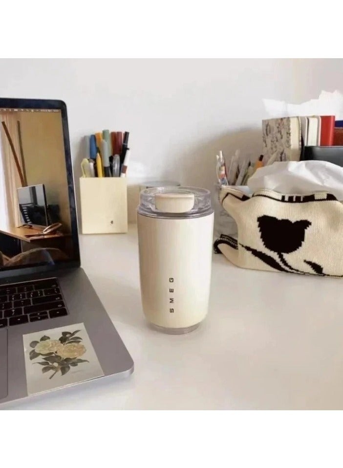 smeg Travel Mug, Insulated Coffee Tumbler, Leak Proof Stainless Steel Thermal Reusable Coffee Cup, Lightweight And Portable Drink Container For Home Office Traveling, (1pc, 320ML Pink) - Image 2