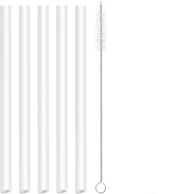 CampTek Replacement Straws Compatible with YETI Rambler 26oz Vacuum Insulated BottleInclude 5 BPAFREE Straws1 Straw Cleaning Brush