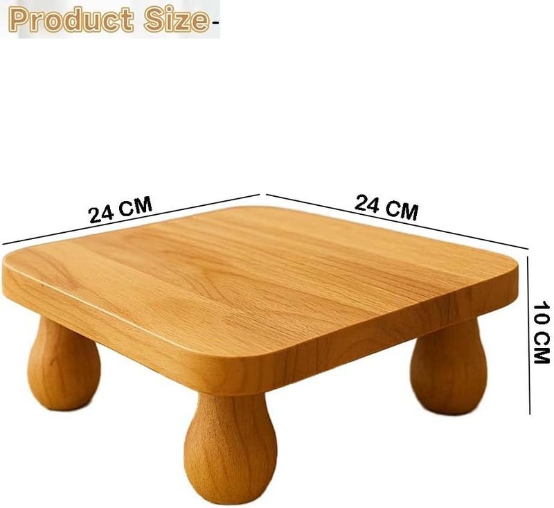 Dantawood Wooden Plant Stand, Side Table, Small Accent Table Nightstand Modern End Table for Living Room Bedroom Office(Set of-1,24 CM) - Image 3