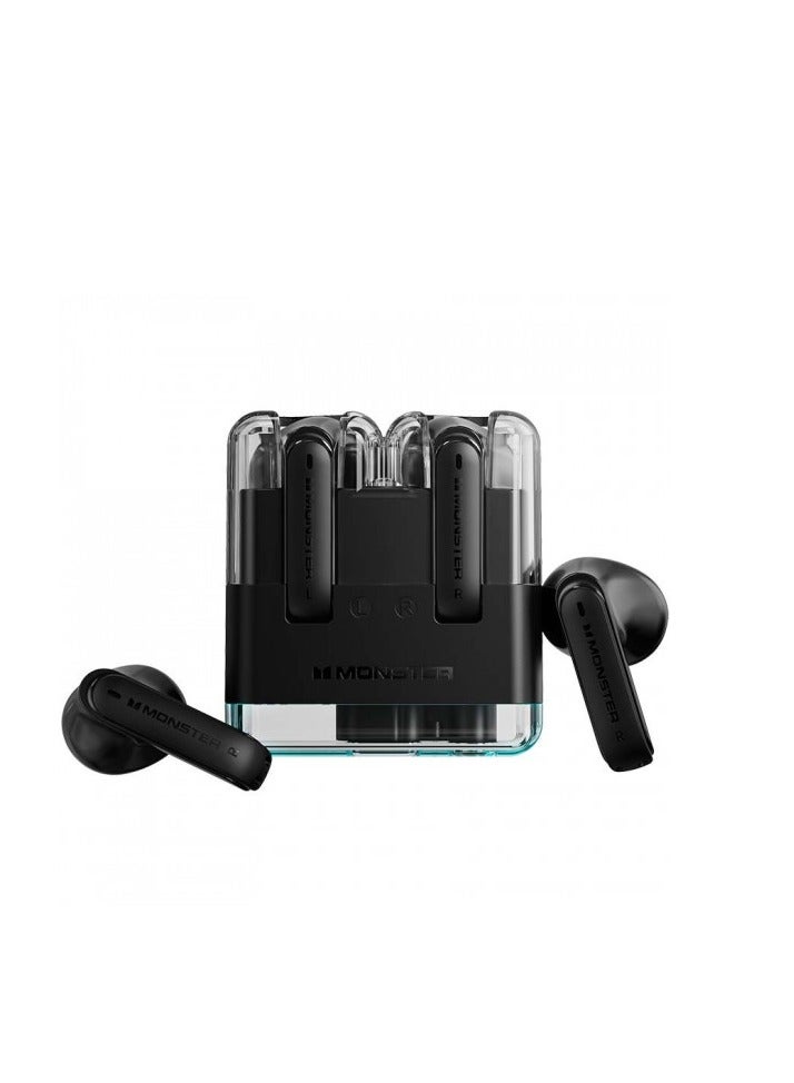 Monster XKT12 Wireless Bluetooth Earbuds Gaming Headphones Deep Bass Low Latency Game Headset with Built-in Microphone For Gaming Noise Canceling Headsets Black - Image 2