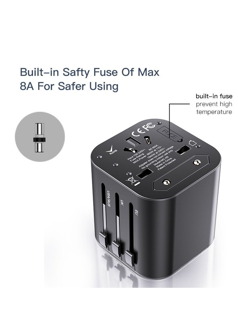 Yesido MC-09 Multi-function Universal Travel Adapter Plug (Black) - Image 5