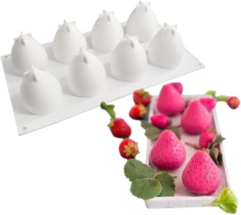 mostsom Silicone Mold Baking Pan Non-Stick Baking Pastry Chocolate Cake Dessert DIY Decoration Tools (Strawberry N_11.8x6.8x0.26 inch) - Image 1