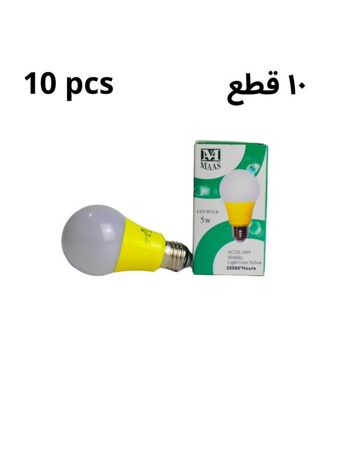MAAS Lamp set of 10 pieces, indoor lighting, 5 watt LED bulb, Yellow color - Image 1