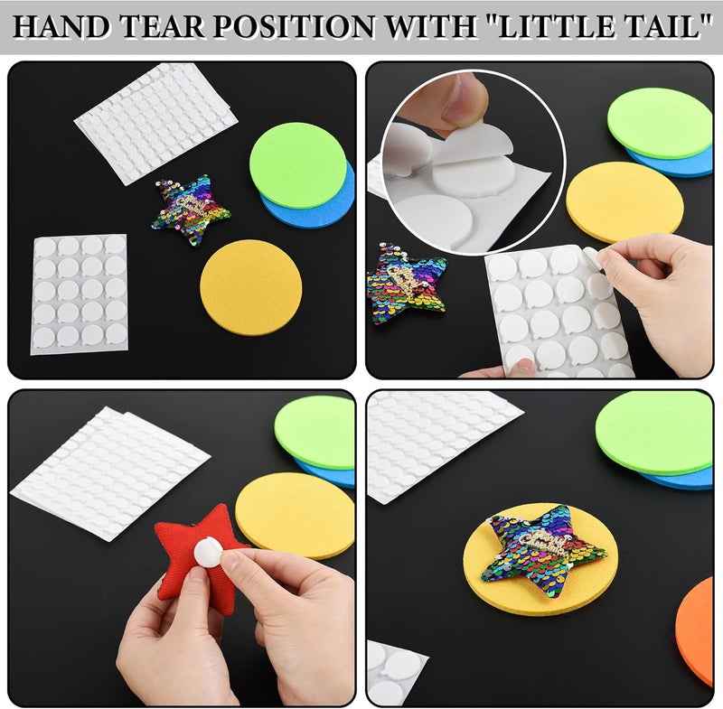 ACFELLE 8 Sheets Foam Dots 3D Round Adhesive, 2 Size Pop Dots Sticky Double Sided Tape for DIY Craft Making Scrapbooking with Hand Tear Position 360Pcs (0.4 & 0.8inch) - Image 3