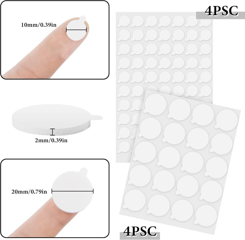 ACFELLE 8 Sheets Foam Dots 3D Round Adhesive, 2 Size Pop Dots Sticky Double Sided Tape for DIY Craft Making Scrapbooking with Hand Tear Position 360Pcs (0.4 & 0.8inch) - Image 2