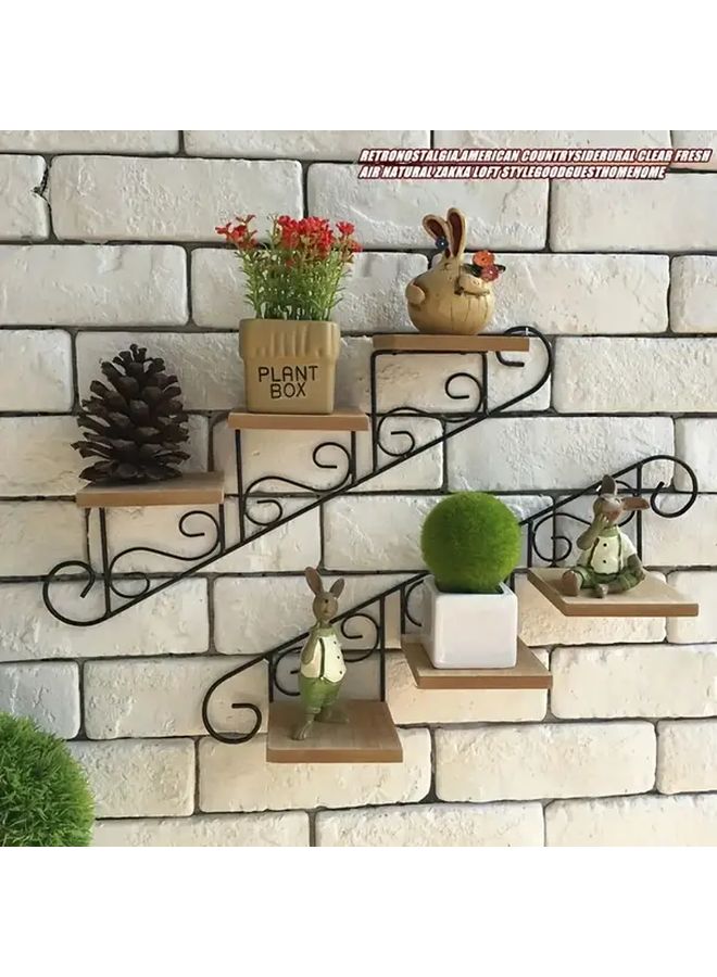 رفرف زهور معلق على الحائط للسلالم 1 قطعة - Image 1