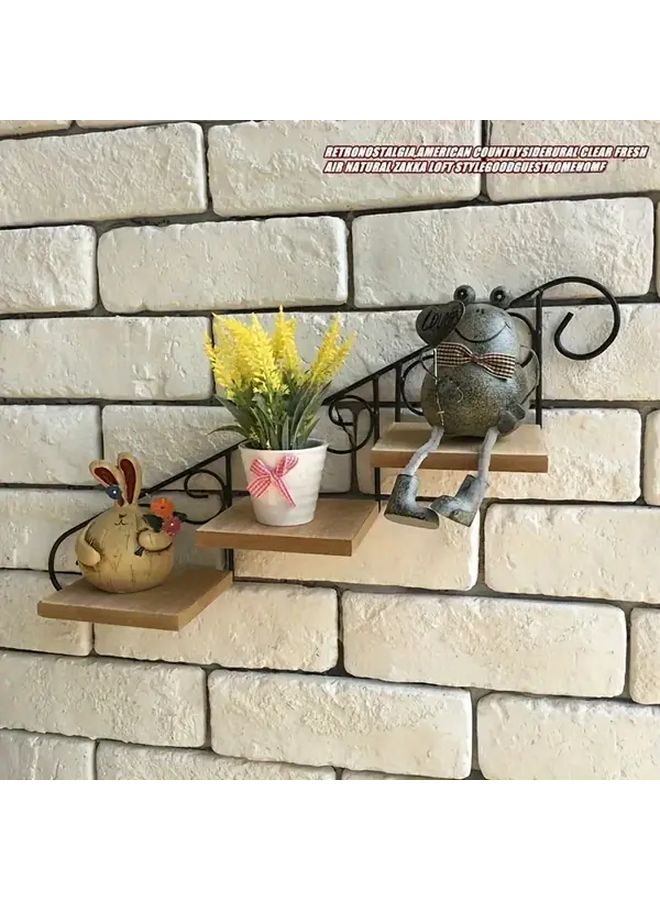 رفرف زهور معلق على الحائط للسلالم 1 قطعة - Image 2