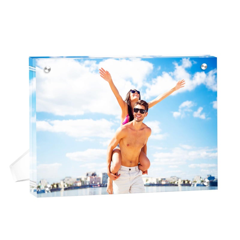 SHZYGQ عبوة واحدة (11×14) - إطارات صور أكريليك شفافة مع حامل مغناطيسي، إطار صور أكريليك بدون إطار، عرض مكتبي - Image 1