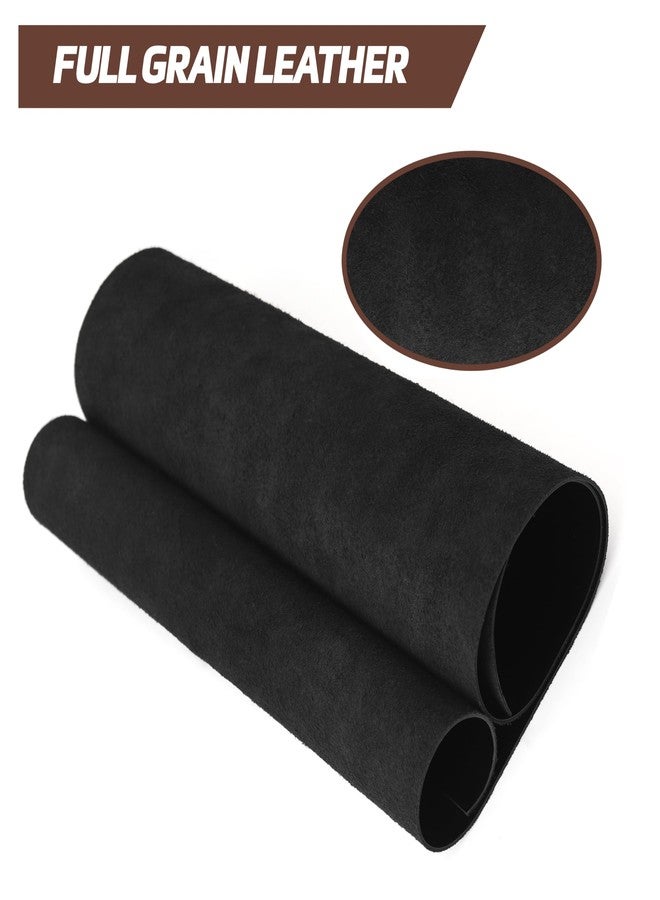 Shkira 12''X24'' Full Grain Black Leather Sheets for Crafts - Pieces for Leather Working - 1.3MM Thick Cowhide Pieces - Sheet for Sewing Hobby Arts and Crafts - Image 5