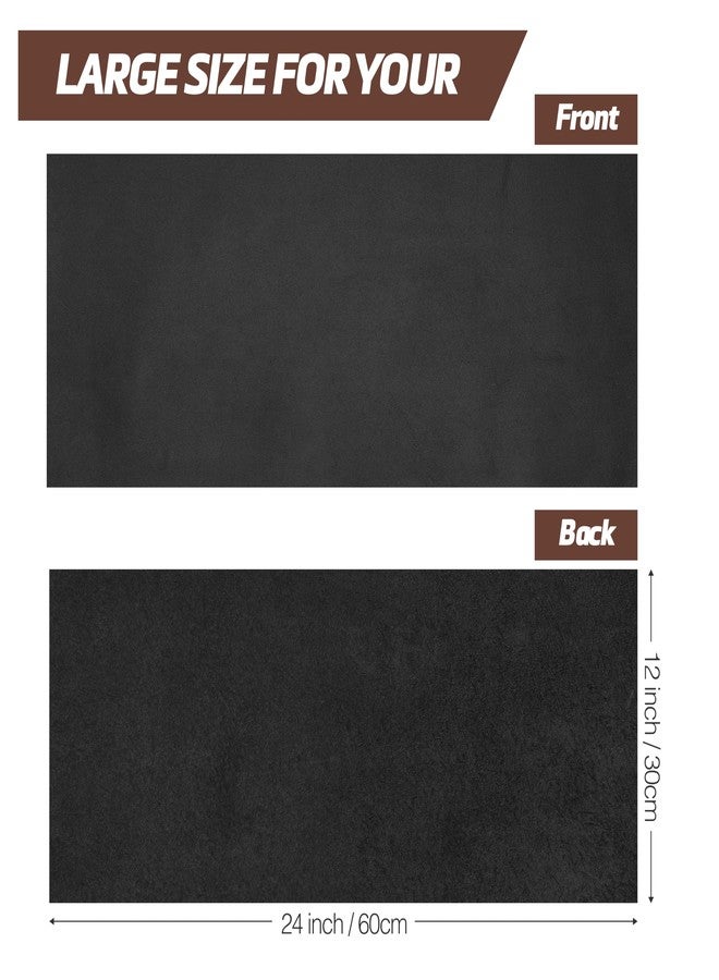 Shkira 12''X24'' Full Grain Black Leather Sheets for Crafts - Pieces for Leather Working - 1.3MM Thick Cowhide Pieces - Sheet for Sewing Hobby Arts and Crafts - Image 2