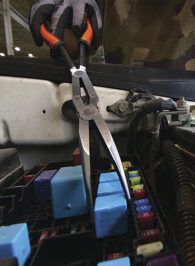 كلاين تولز كماشة Klein Tools 71401 ذات أنف طويل، كماشة ذات أنف منحني، فكين مائلين، مسمار مزدوج، مدى ممتد، 13 بوصة - Image 2