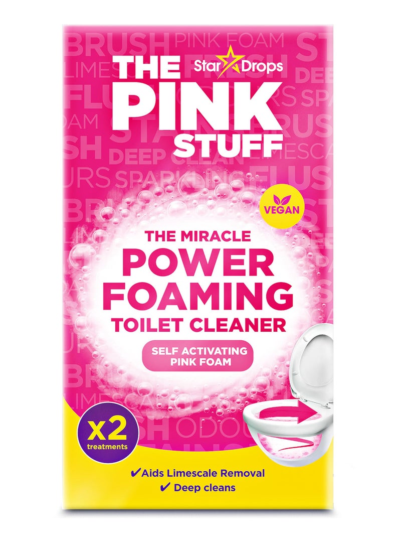 Stardrops - The Pink Stuff - The Miracle Power Foaming Toilet Cleaner - 2 Treatments - Self Activating Pink Foam - Image 1