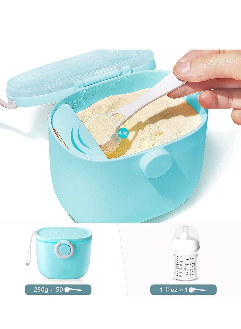KASTWAVE Baby Formula Dispenser, Portable Milk Powder Dispenser Container with carrying Handle and Scoop for Travel Outdoor Activities with Baby Infant, 500ML (Blue) - Image 2