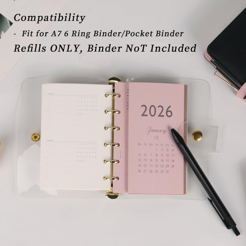 Koqye 2026 A7 Tri-Fold Monthly Planner Refills Kit, Foldable 5x3.1 in, Colorful Monthly Refills Jan-Dec 2026 with Goals, To-Do Lists, Notes, for Planning Organization - Image 5