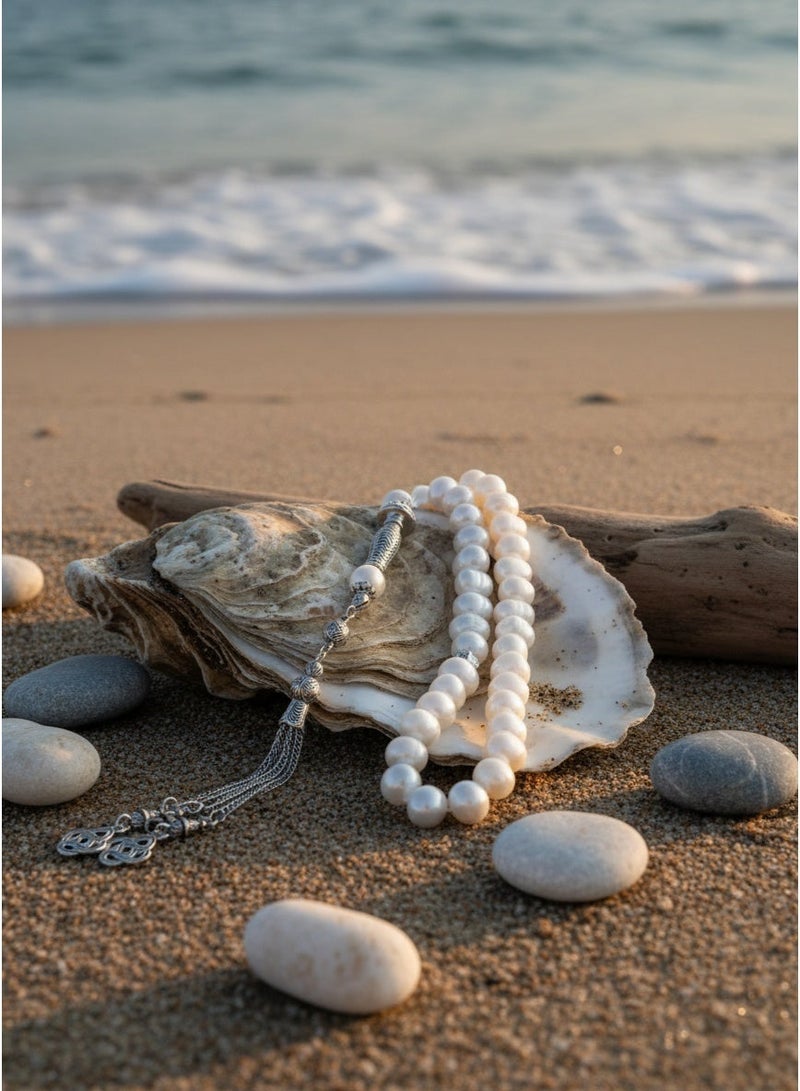 مجموعة كامين مسبحة من اللؤلؤ الطبيعي - Image 5