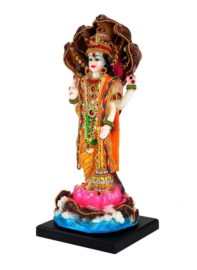ESPLANADE ESPLANADE Resin Vishnu Narayana Moorti Murti Idol Statue | Pooja Idols - Home Decor | Multicolor - 12.5" Inches  - Image 3