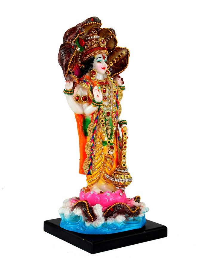 ESPLANADE ESPLANADE Resin Vishnu Narayana Moorti Murti Idol Statue | Pooja Idols - Home Decor | Multicolor - 12.5" Inches  - Image 2