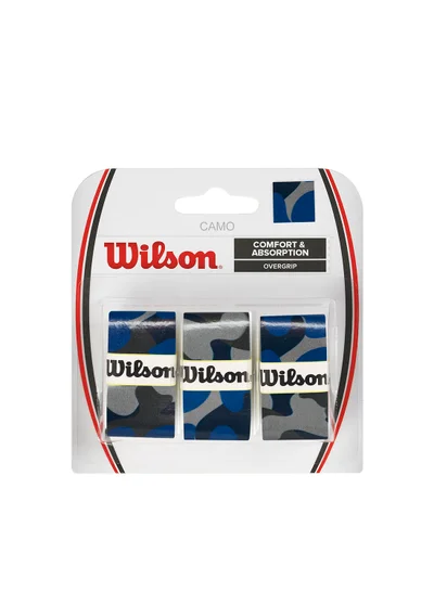 Wilson Tennis Pro Camoflage Blue/Black Overgrip - 3 overgrips pack