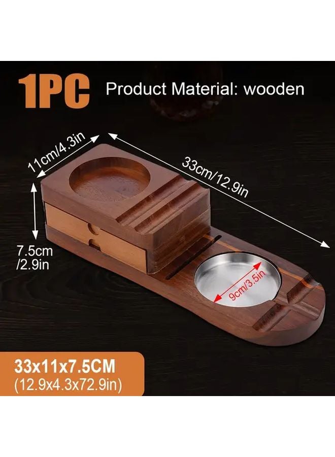 Photo Color Detachable Wooden Cigar Ashtray Set With Whiskey Glass Tray And Cutter For Men Gifts - Image 1