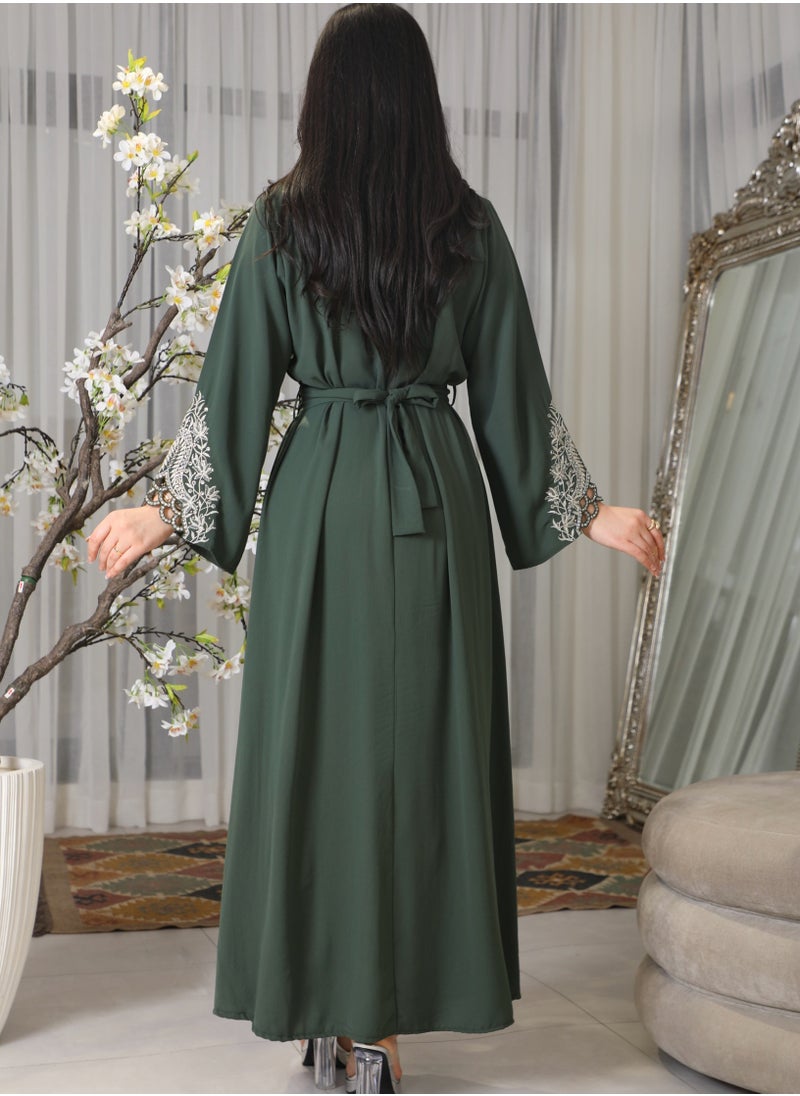 Bint Al Bilad Bintalbilad Saudi Summer Jalabiya for Women New Collection – Lightweight & Breathable Thobe, Abaya & Arabic Dresses for Eid, Weddings & Parties | Embroidered, Modern & Luxury Designs - zr541  - Image 3