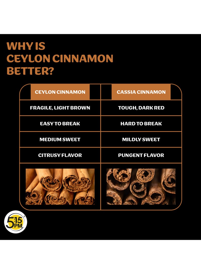 5:15PM Ceylon Cinnamon Sticks Original 100gm | SriLankan Dalchini Cinnamon Whole Stick | World's Finest Ceylon Cinnamon Roll Quills | Genuine Source Certified - Image 5