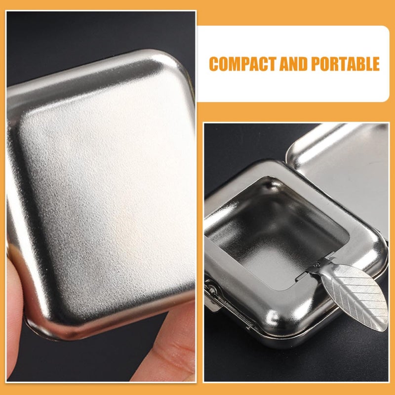 مطفأة سجائر معدنية صغيرة محمولة بغطاء خالية من الدخان للسيارة والسفر في الهواء الطلق بحجم الجيب - Image 4