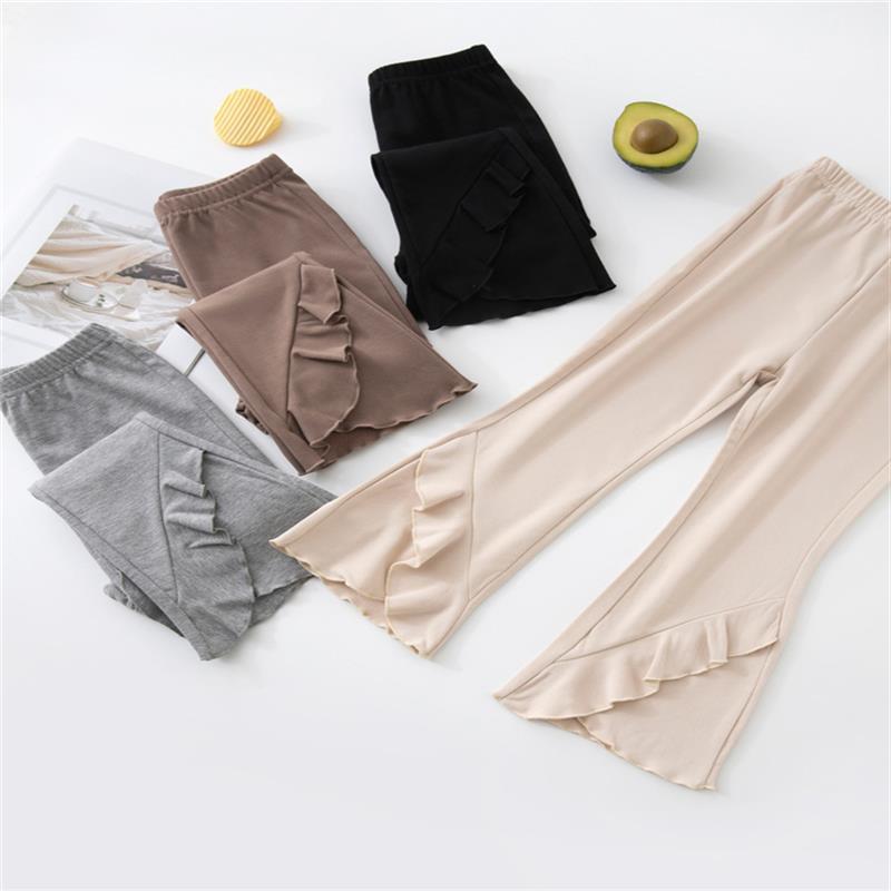2025 New Children'S Flared Pants Korean Style Ruffled Cute Solid Color Trendy Flared Pants For Girls - Image 3