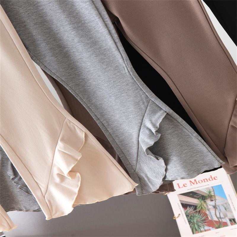2025 New Children'S Flared Pants Korean Style Ruffled Cute Solid Color Trendy Flared Pants For Girls - Image 5